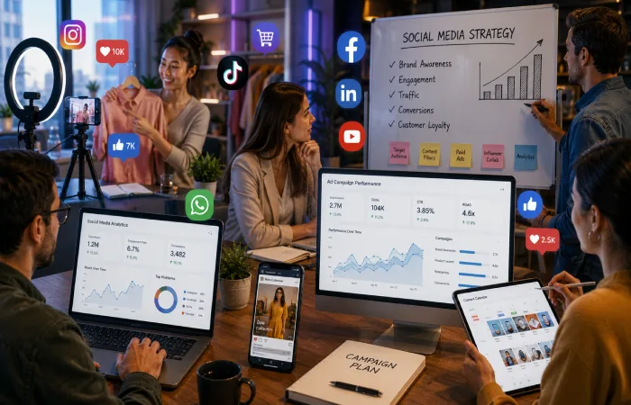 Businesses using social media marketing and ecommerce campaigns