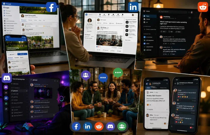 Online communities and networking conversations across modern social platforms