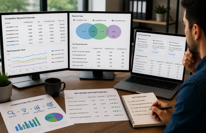 Analyzing competitor PPC keywords and advertising data