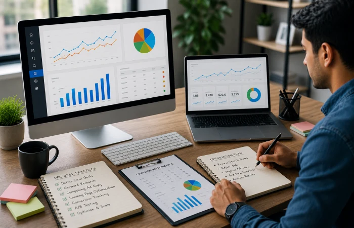PPC expert optimizing Google Ads campaigns