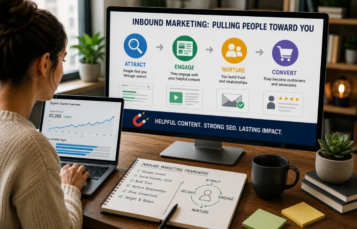 Customer discovering helpful online content through search and research activity
