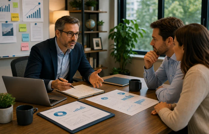 Marketing strategist advising business owners on growth and marketing decisions