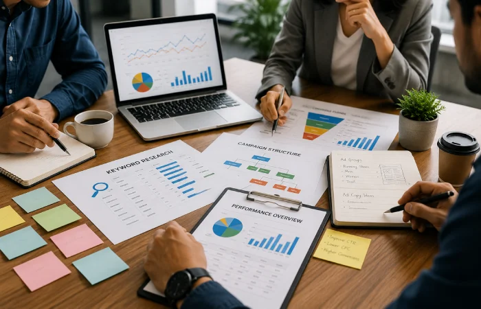 PPC marketers planning keyword and campaign strategy
