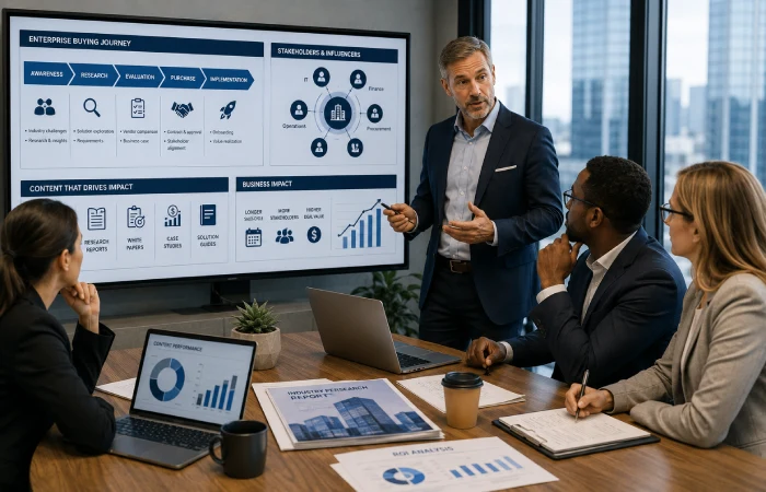 SaaS marketing professionals evaluating product adoption data and content performance metrics