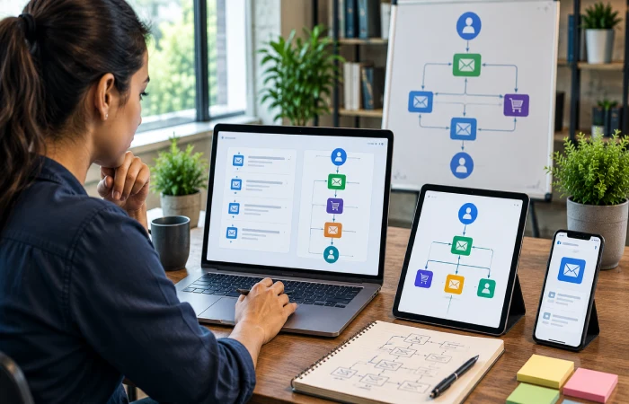 Automated email marketing campaigns and customer journeys