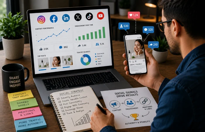 SEO professional preparing high-quality guest content for publication on a relevant industry website