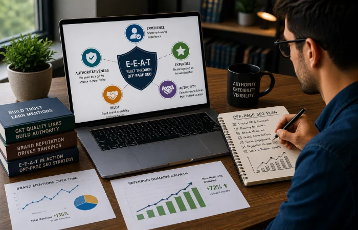 Digital marketer promoting valuable content across social platforms to increase online discovery and visibility
