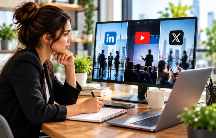 B2B marketer comparing social media platforms for business audiences