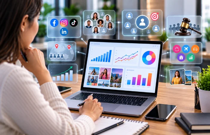 Marketer analyzing factors that affect social media advertising costs