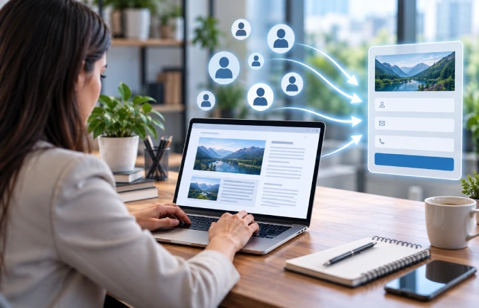 Inbound lead generation through content SEO and targeted offers