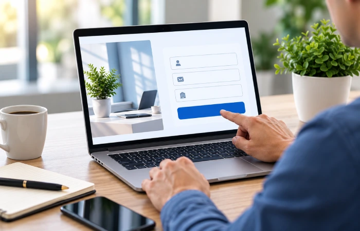 Simplified landing page form designed to improve conversions