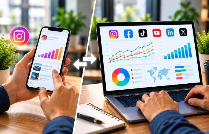 Native and third-party social media analytics comparison