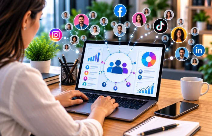 Marketer defining an audience for social media advertising