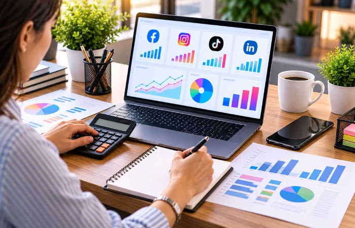 Business owner planning a social media advertising budget