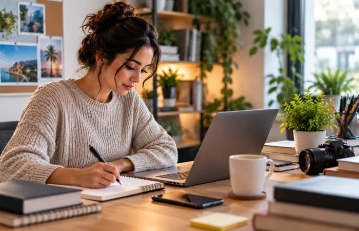 Social media professional developing digital marketing skills