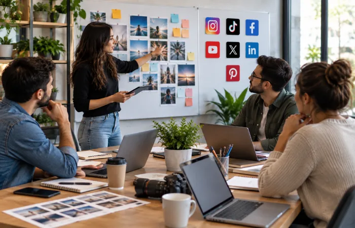 Social media content scheduling workflow