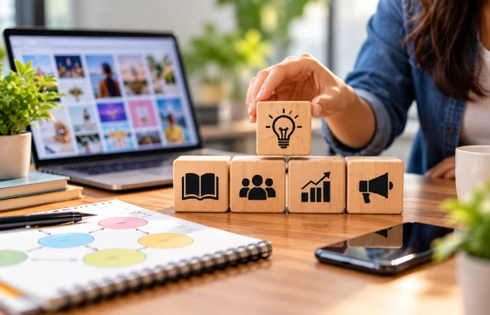 Marketing professional planning measurable social media goals