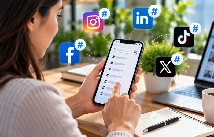 Social media platforms using hashtags for content discovery