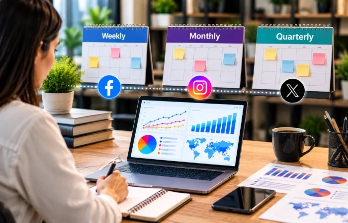 Weekly monthly and quarterly social media reporting