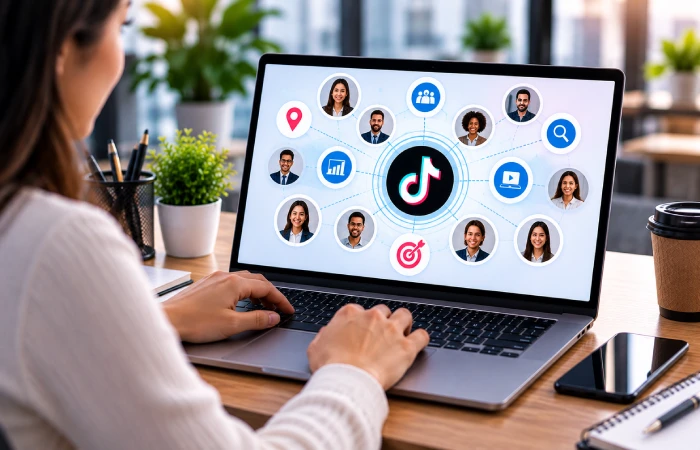 Marketer selecting an audience for a TikTok advertising campaign