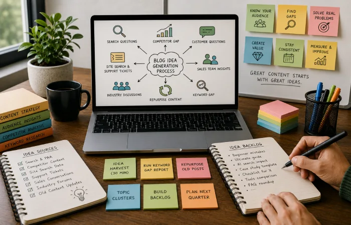 Content strategist researching AI search, zero-click content, EEAT, topic clusters, video, and first-party data trends